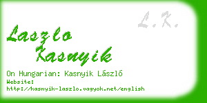 laszlo kasnyik business card